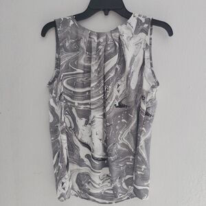 Jones New York Woman's Marble Print Sleeveless Top